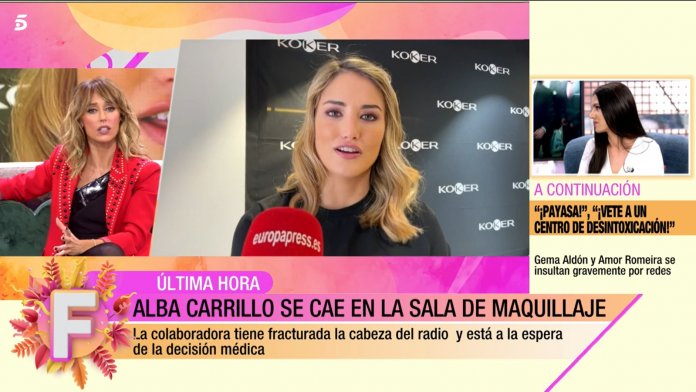 Alba Carrillo accidente fiesta